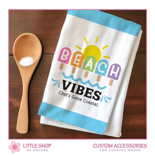 Linge De Cuisine Vibes de Plage d'Été Personnalisables (Créateur téléchargé)