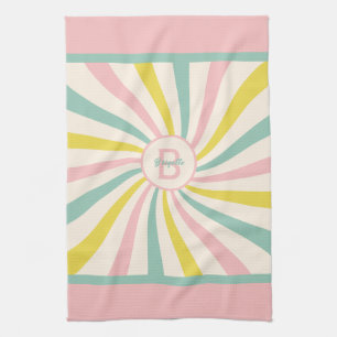 Linge De Cuisine 'Vibes Lollypop', monogramme rétro