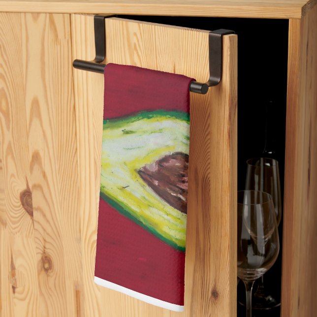 Linge De Cuisine Vibrant Art de nature morte d'avocat – Moderne  (Pliage en tiers)