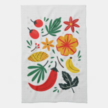 Vibrant Art Populaire Fruit Tropical Piment