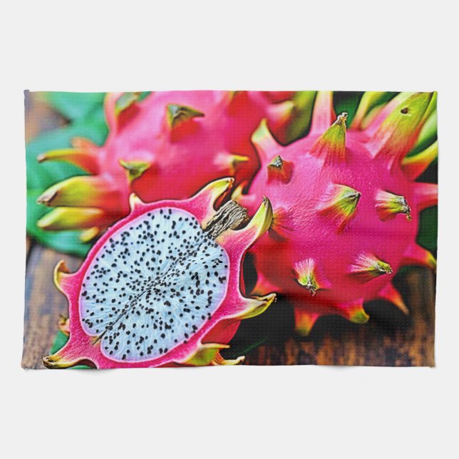 Linge De Cuisine Vibrant Dragon Fruit Beauté Design (Horizontal)