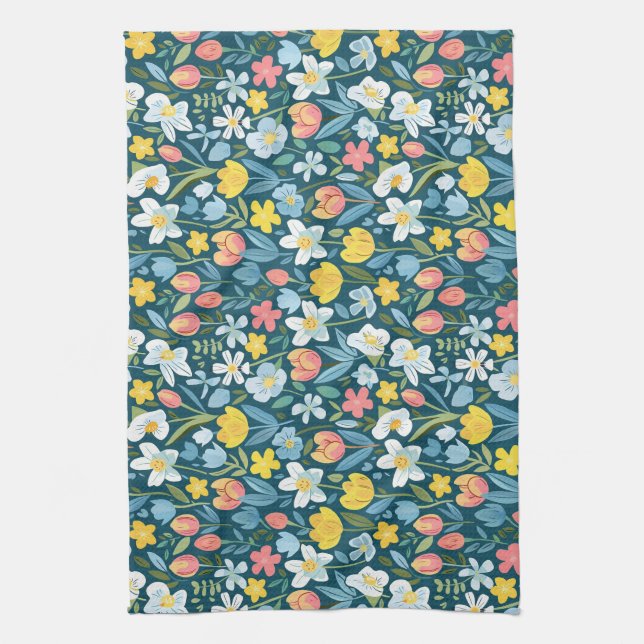 Linge De Cuisine Vibrant Floral Medley (Vertical)