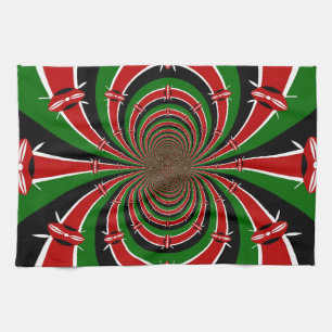 Linge De Cuisine Vibrant Kenya Vision : Drapeau kényan en miroir