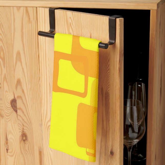Linge De Cuisine Vibrant Sunshine Flow – Formes d'Art Abstrait Mode (Pliage en tiers)