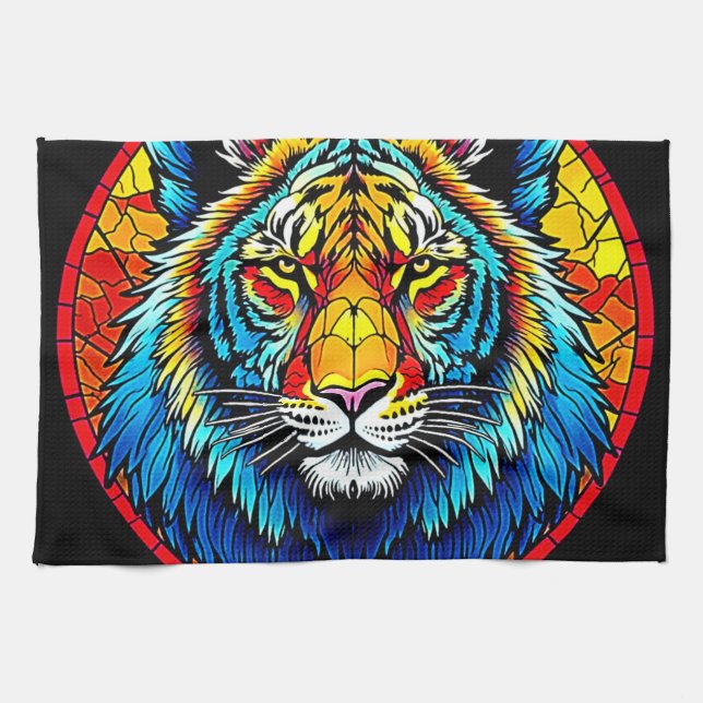 Linge De Cuisine Vibrant Tiger Tiger Tiger (Horizontal)