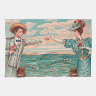 Linge De Cuisine Victorian Beach Love Dressy Ocean Mariage Couple