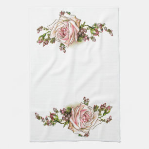 Linge De Cuisine Victorien vintage élégant de boutons de rose
