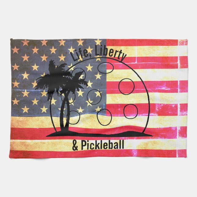 Linge De Cuisine Vie Liberté & Pickleball USA (Horizontal)