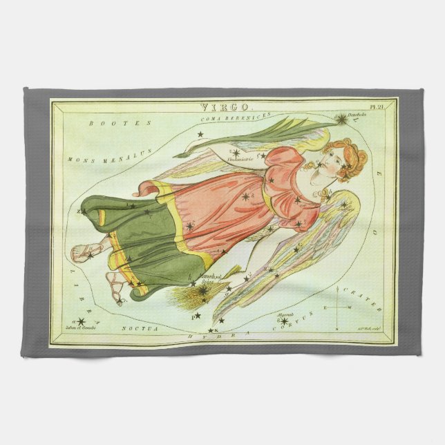 Linge De Cuisine Vierge Vierge Antique Constellation Miroir d'Urani (Horizontal)