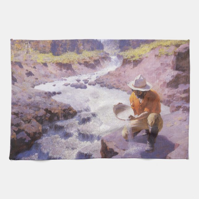 Linge De Cuisine Vieux Cowboy, Chercheur d'Or, Wyoming de Leigh (Horizontal)