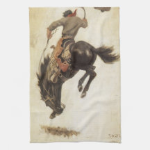 Vieux Cowboy, étude de Bronco Buster par NC Wyeth