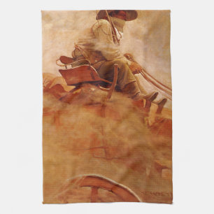 Linge De Cuisine Vieux Cowboys, Le Chariot de minerai par NC Wyeth