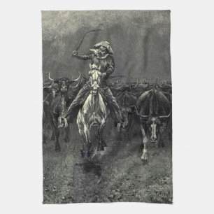 Linge De Cuisine Vieux Cowboys, une débandade par Frederic Remingto