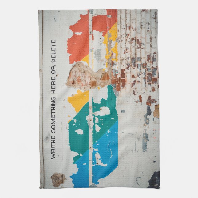 Linge De Cuisine Vieux mur peint avec graffiti (Vertical)