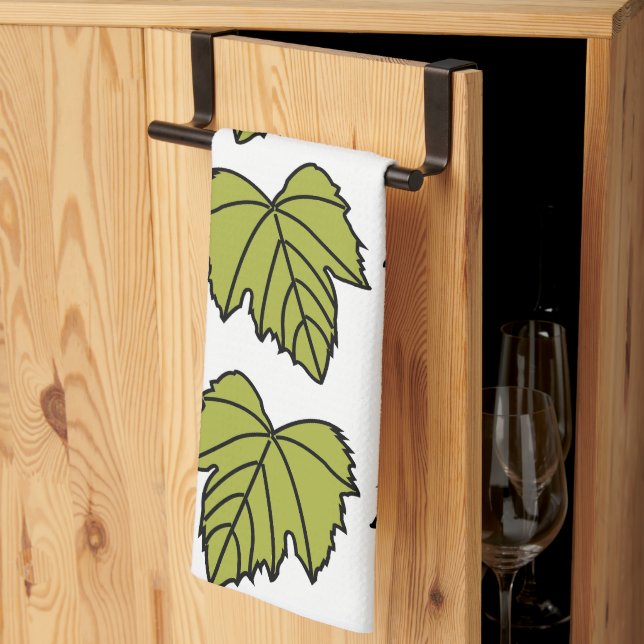 Linge De Cuisine Vigne verte feuilles vigne (Pliage en tiers)