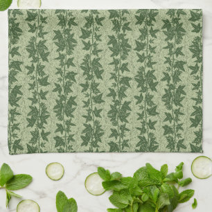 Linge De Cuisine Vignes d'Hérida - vert botanique D_L motif.