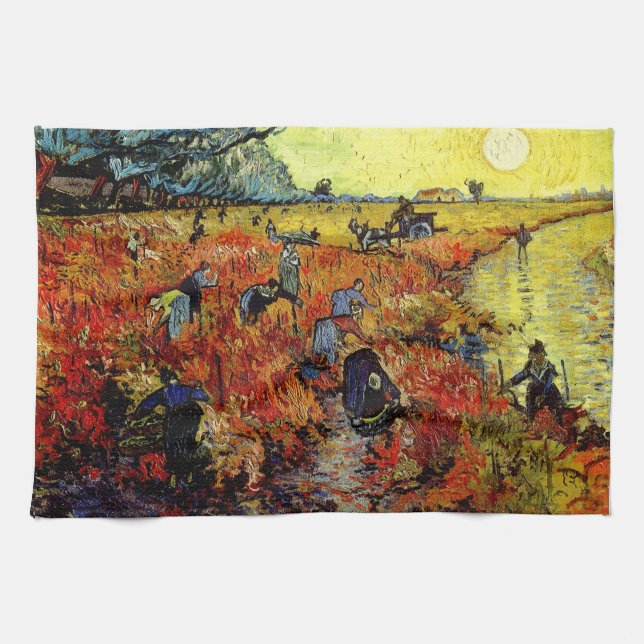 Linge De Cuisine Vignoble rouge Van Gogh Art (Horizontal)
