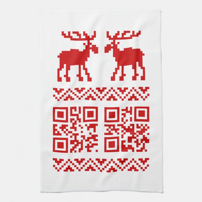Linge De Cuisine Vilain Sweater QR Code Bonne année! (Vertical)