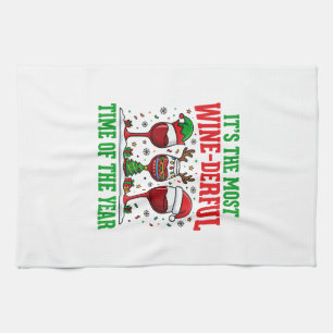 Linge De Cuisine Vin de Noël Merveilleux Design de Vin Rouge