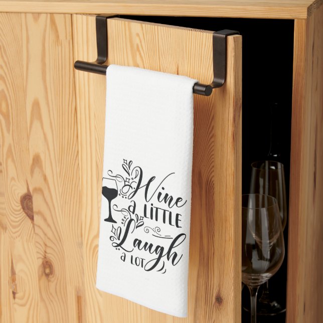 Linge De Cuisine Vin Drôle Un Peu Rire Beaucoup (Pliage en tiers)