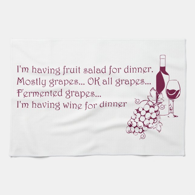 Linge De Cuisine Vin pour le dîner (Horizontal)