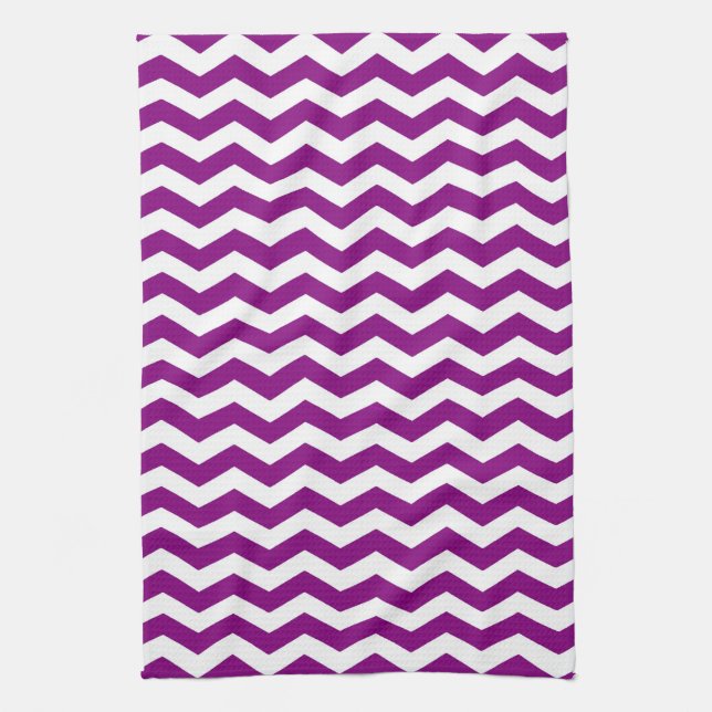 Linge De Cuisine Vina Del Mar Purple Wave Chevron (Vertical)