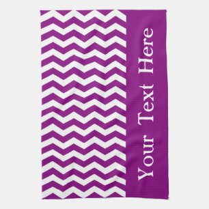 Linge De Cuisine Vina del Mar Purple Wave Chevron personnalisable