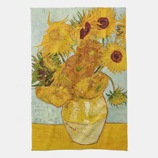 Linge De Cuisine Vincent Van Gogh 12 Tournesols Impressionniste (Vertical)