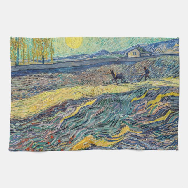 Linge De Cuisine Vincent van Gogh - Champ avec des agriculteurs lab (Horizontal)