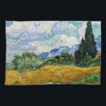 Linge De Cuisine Vincent Van Gogh - Champ de blé avec cyprès<br><div class="desc">Champ de blé avec Cyprès / Champ de ble avec cypres - Vincent Van Gogh,  juillet 1889</div>