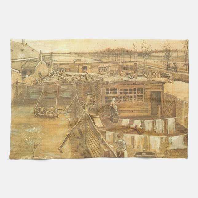 Linge De Cuisine Vincent van Gogh - Chantier de charpentier et buan (Horizontal)