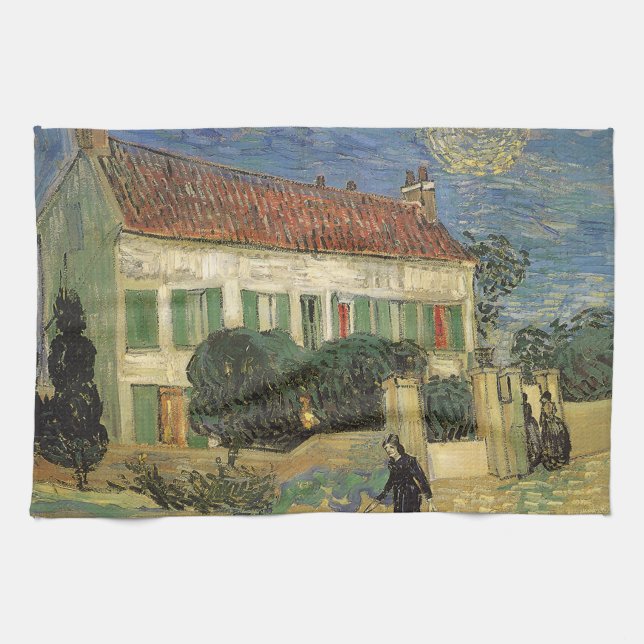 Linge De Cuisine Vincent van Gogh - La maison blanche la nuit (Horizontal)