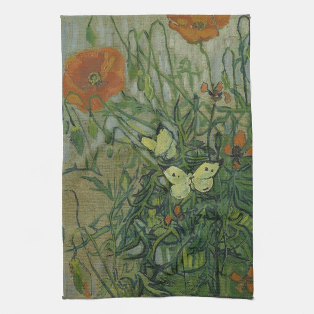 Linge De Cuisine Vincent van Gogh - Papillons et Pavots (Vertical)