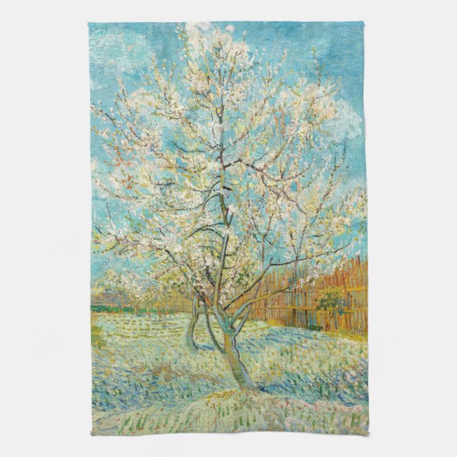 Linge De Cuisine Vincent van Gogh - Poche rose en fleurs (Vertical)
