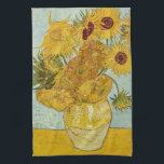 Linge De Cuisine Vincent Van Gogh - Vase avec douze tournesols<br><div class="desc">Vase avec douze tournesols / Vase avec douze douze tournesols - Vincent Van Gogh,  août 1888 - Sunflowers 1888 troisième version (F456)</div>