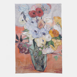 Linge De Cuisine Vincent van Gogh - Vase avec Roses et anémones