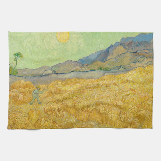 Linge De Cuisine Vincent van Gogh - Wheatfield avec une Faucheuse (Horizontal)
