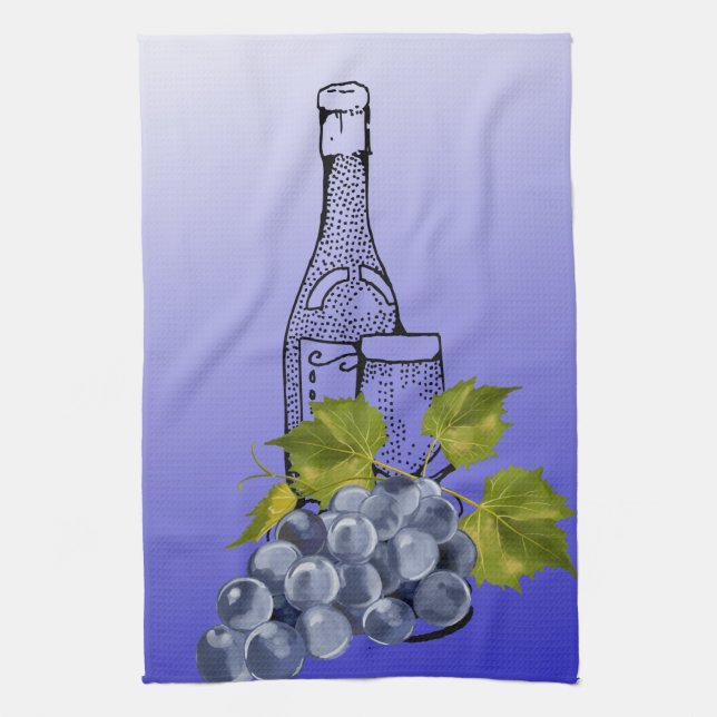 Linge De Cuisine Vins et raisins (Vertical)