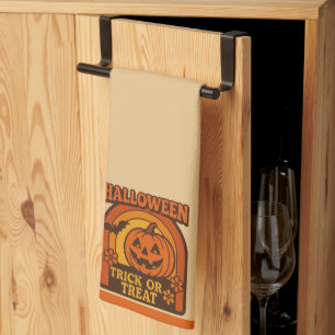 Linge De Cuisine Vintage 1970 Trick or Treat Halloween