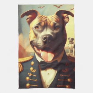 Linge De Cuisine Vintage American Pit Bull Terrier Peinture