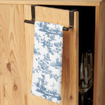 Linge De Cuisine Vintage Anglais Floral Toile de Jouy-Blue<br><div class="desc">Belle toile de jouy sans soudure motif adaptée d'un modèle anglais gravé par John Munns vers 1770 avec ruines classiques,  port maritime,  berger et guirlandes florales. Bleu sur arrière - plan blanc.</div>