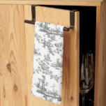 Linge De Cuisine Vintage Anglais Floral Toile de Jouy-Blue Cuisine<br><div class="desc">Belle toile de jouy sans soudure motif adaptée d'un modèle anglais gravé par John Munns vers 1770 avec ruines classiques,  port maritime,  berger et guirlandes florales. Gris sur arrière - plan blanc.</div>