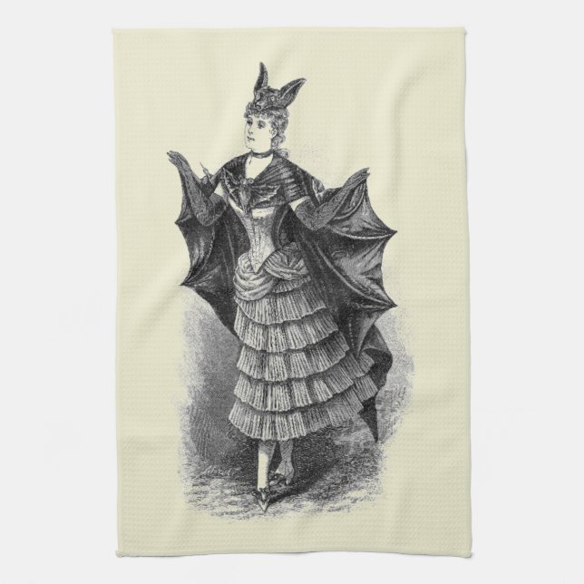 Linge De Cuisine Vintage Bat Lady (Vertical)