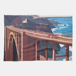 Linge De Cuisine Vintage Big Sur Bixby Bridge USA Tourisme