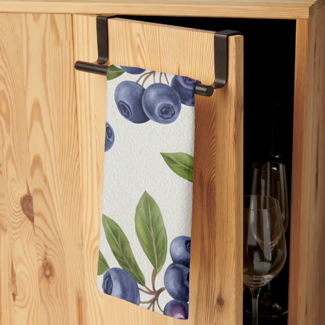Linge De Cuisine Vintage Blueberry Botanique sans joint (Pliage en tiers)