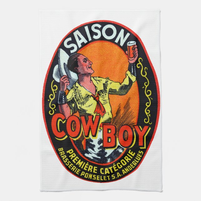 Linge De Cuisine Vintage Cowboy Ale (Vertical)