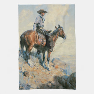 Linge De Cuisine Vintage Cowboy, Sentinelle des Plaines Par Dunton