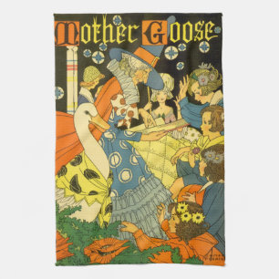 Linge De Cuisine Vintage de Mother Goose lisant des livres aux enfa