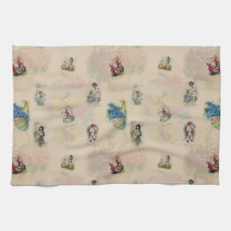 Linge De Cuisine Vintage Easter Germany postcards - retro seamless 