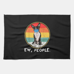 Linge De Cuisine Vintage Ew People Boston Terrier Chien portant le
